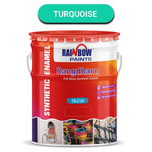 Rainbow Rangdhanu Full Gloss Synthetic Enamel- Turquoise EE007 Colour
