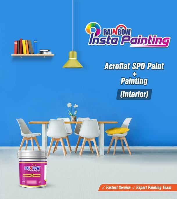Rainbow Insta Painting with Paints for Interior 01 (Per Square Feet)