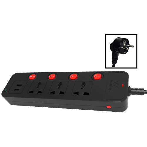 Walton Extension Socket with 3m Cable & USB port  WESU2P3H