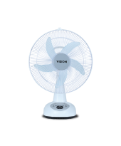VISION Rechargeable Table Fan 14'' White With USB Charger