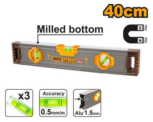 Spirit level with powerful magnets