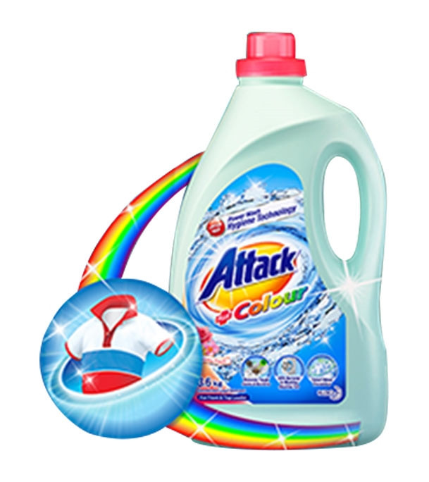 Attack Liquid Detergent Bottle Plus Color 3.6 kg
