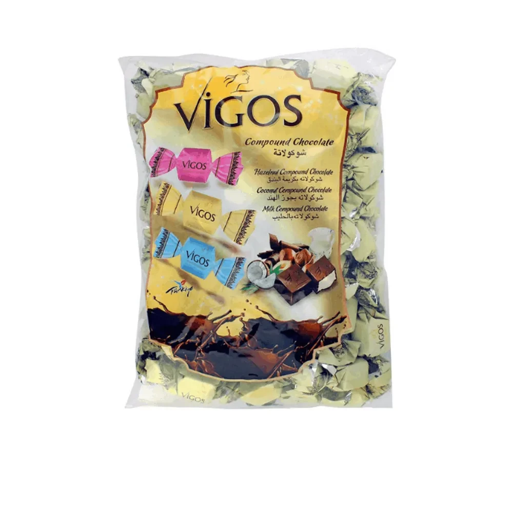 Vigos White Fruit Flavored Filled Compound Chocolate.
