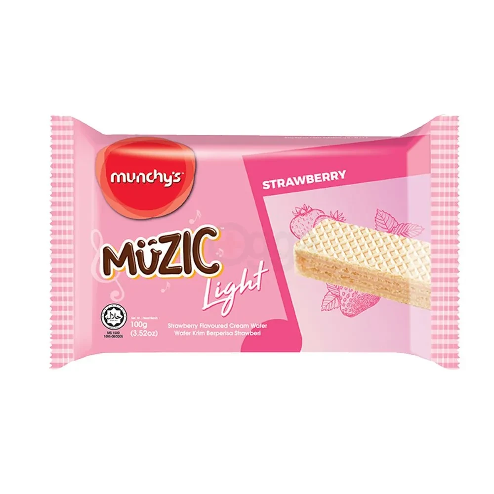Munchys Muzic Light Strawberry Flavoured Cream Wafer 100gm
