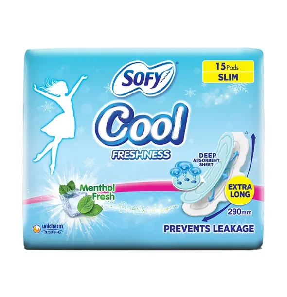 Sofy Cool Extra Long Sanitary Napkin Slim (290mm) - 15 Pcs