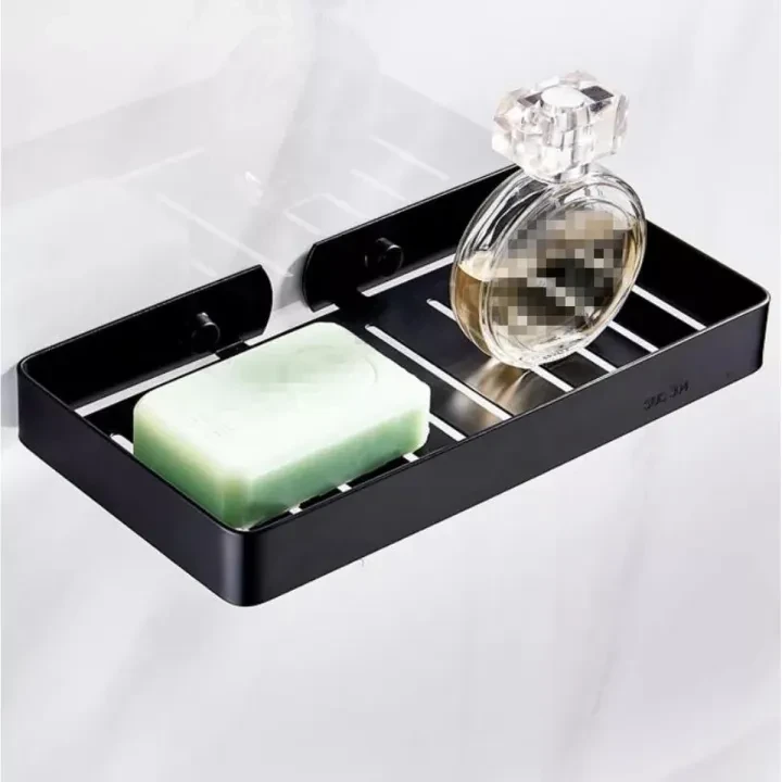 Stainless Steel Wall Mounted Bathroom Double Square Shower Soap Dish