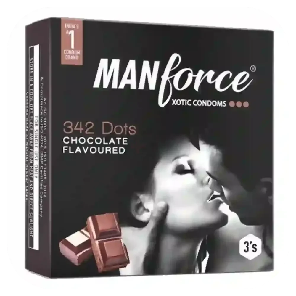 Manforce Xotic Chocolate Flavored 342 Dotted Condom - 3pcs Pack(India)
