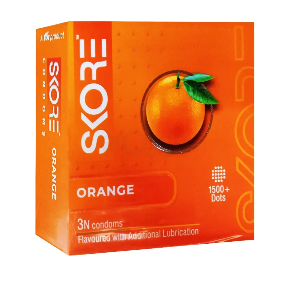 Skore Orange 1500+Dots Condoms 3's Pack