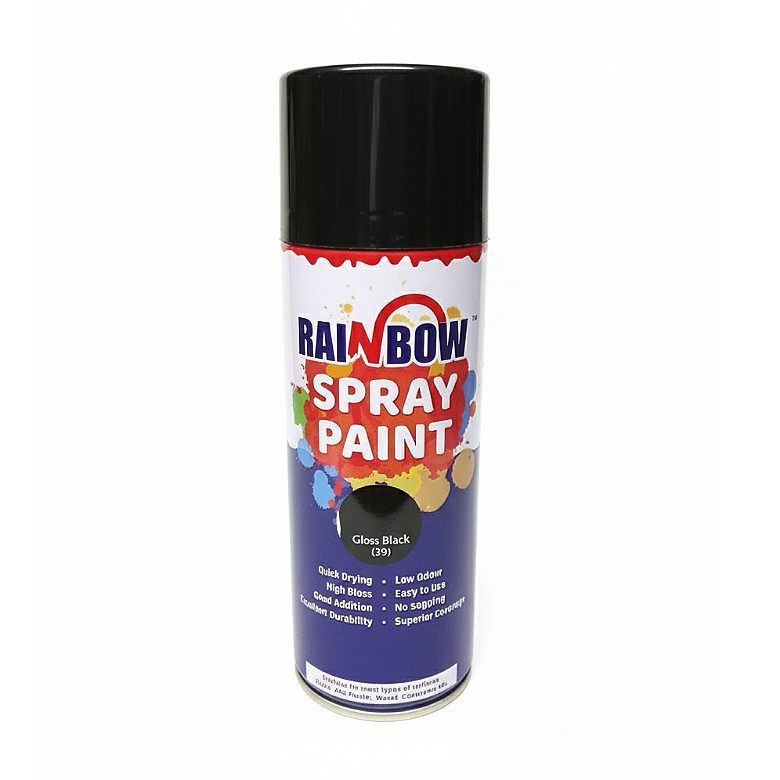 Rainbow Spray Paint- Black Gloss (39)